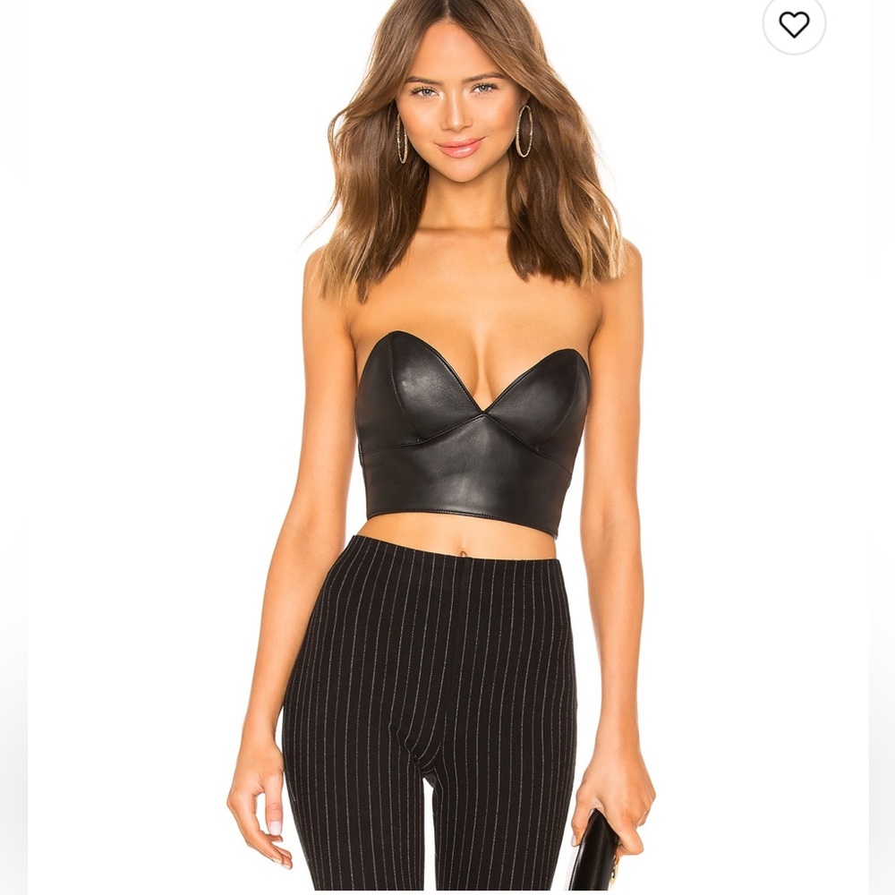 NWT NBD Onyx Leather Bustier